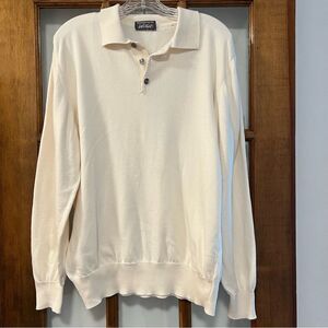Lord & Taylor Exclusively For You Men’s Collared Sweater Ivory Medium Ita…